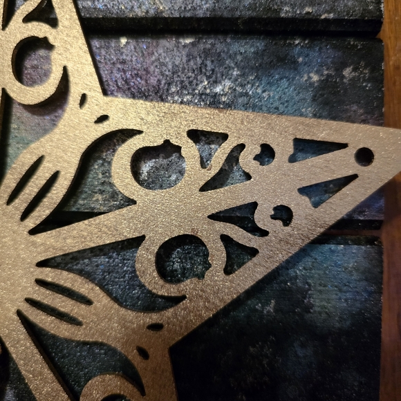 HANDCRAFTED Wood Upcycled Star Artwork HANDMADE & HANDPAINTED Wall Art Decor - Picture 10 of 16